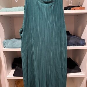 BB Dakota Teal Pleated Midi Dress